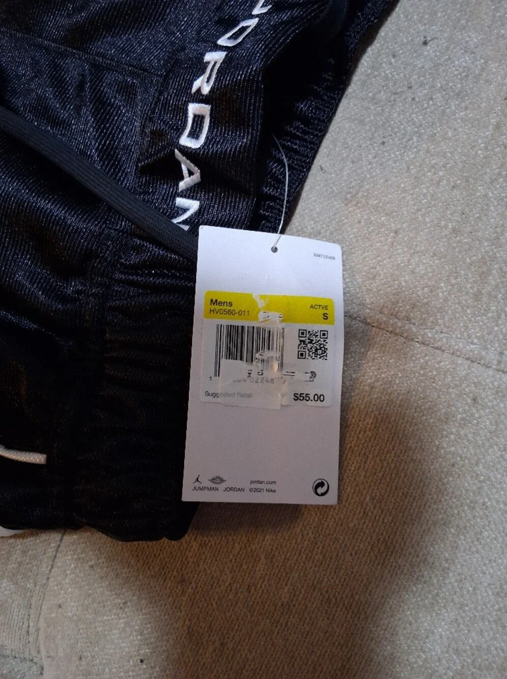 Jordan Men’s Black Athletic Shorts with White Side Panels